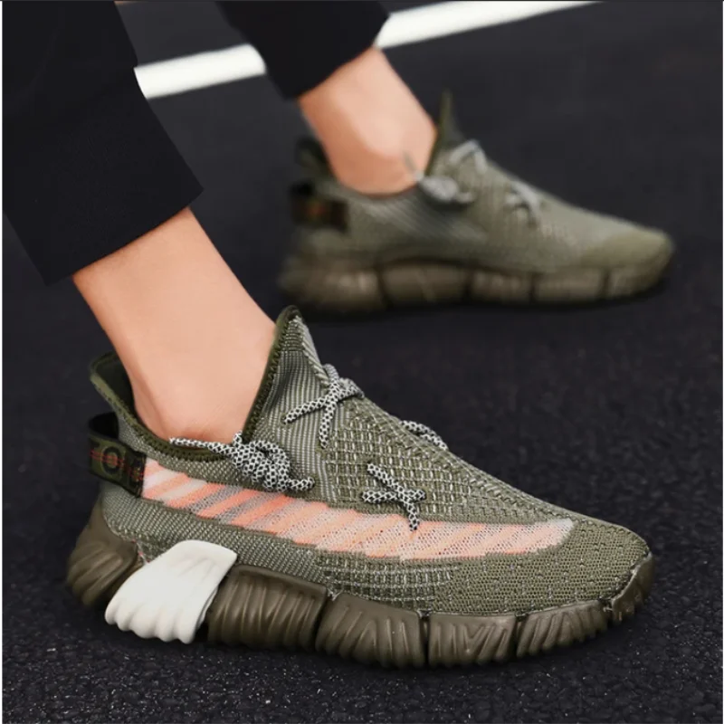 

Men's Lace-up Knitted Comfortable and Breathable Fashion Trend Daily Wukong Coconut Ultralight Casual Sneakers HL017