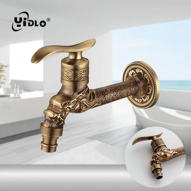 Роскошный античный латунный декоративный открытый кран садовый Стиральная
