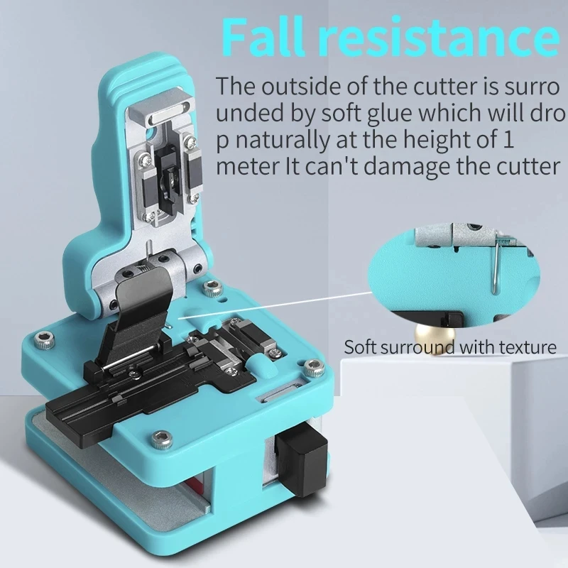 FTTH High-Precision Fiber Cleaver with Waste Fiber Box Fiber Optic Cable Cutter Fusion Splicer Cutting Tool
