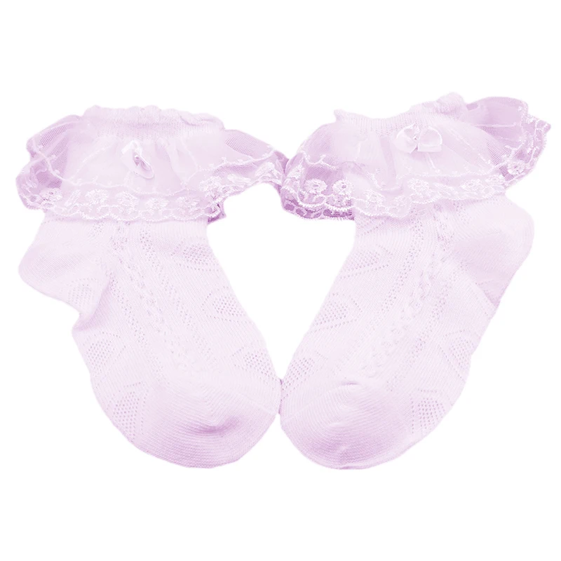 

Baby Sweet Retro Lace Short Socks Frilly Ruffle Cotton Princess Socks Girls Soft Comfortable Solid Ankle Socks