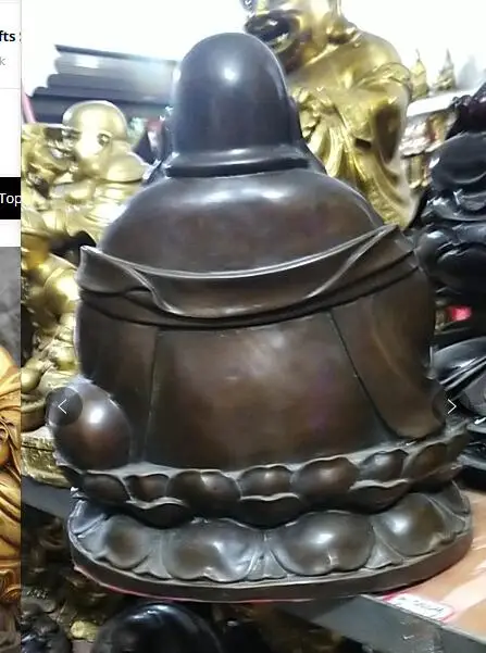 Буддистский храм медная бронза Maitreya Rohan буддийский монах статуя бога Будды 29 см