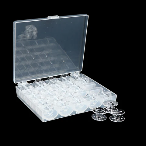 25 катушек + пустые шпульки органайзер для чехла Шпулька для швейной машины прозрачная коробка для хранения