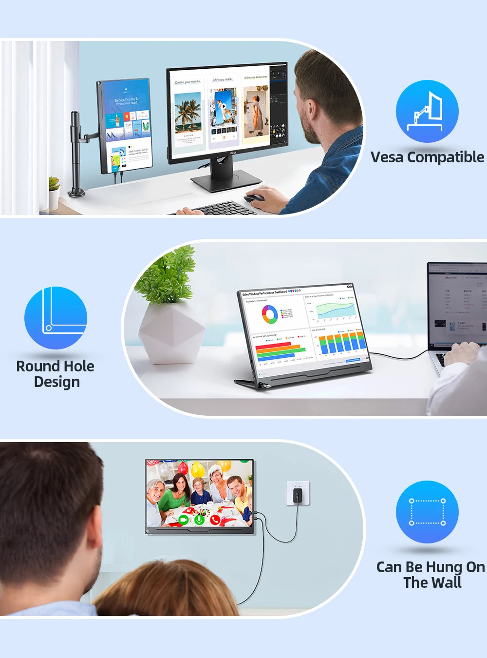 Портативный монитор UPERFECT 13 3 дюйма FHD 1080P Type-C HDMI |