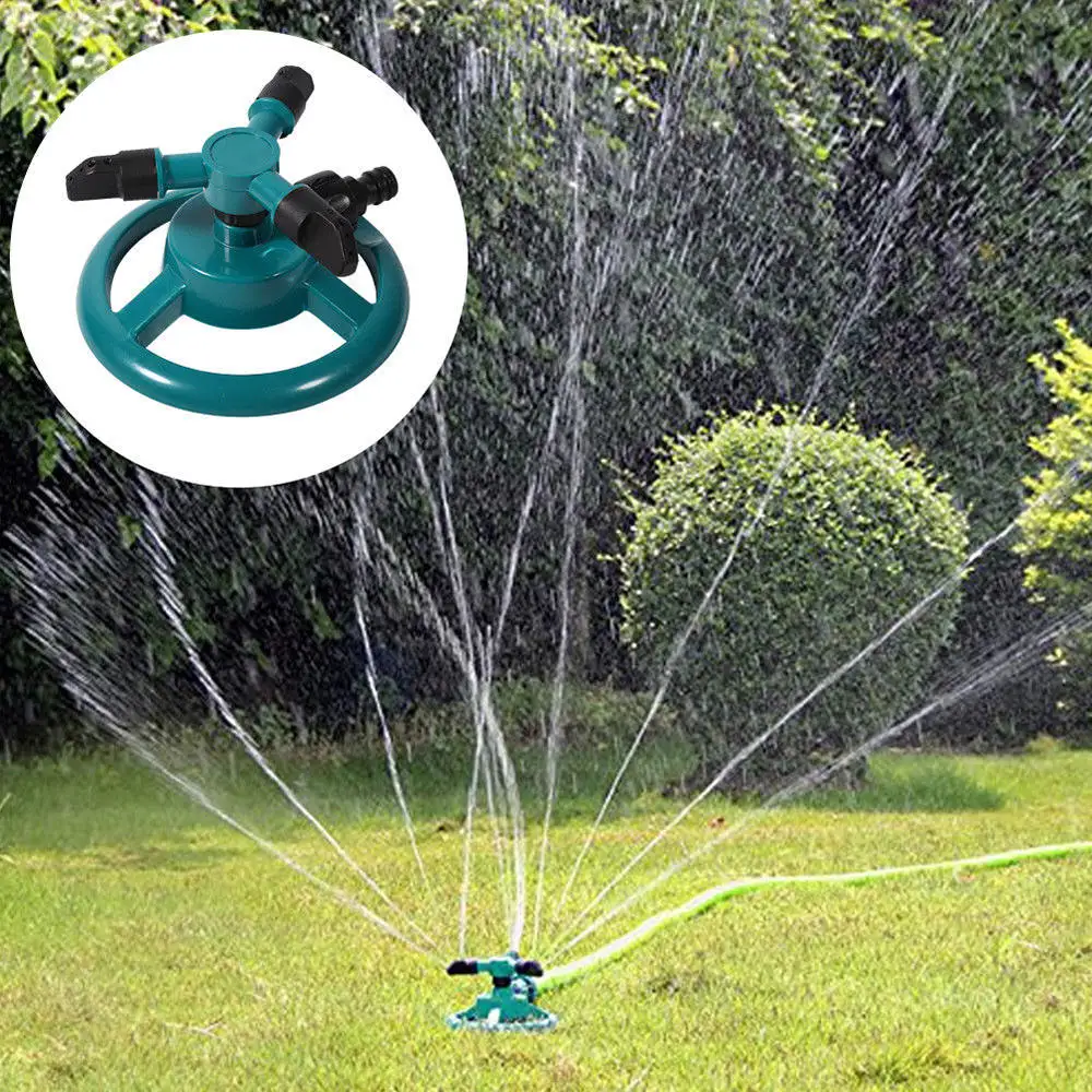 

360 Garden Sprinklers Automatic Watering Grass Lawn Fully 3 Nozzle Circle Rotating Garden Water Sprinkler Lawn Irrigation Tool