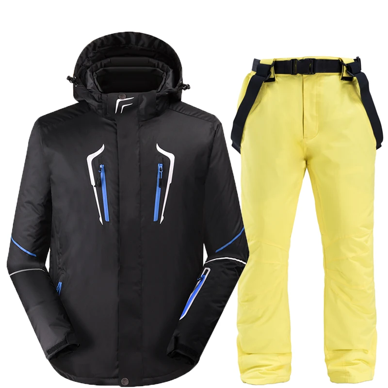 Брендовый лыжный костюм для мужчин зимний комплект одежды толстая