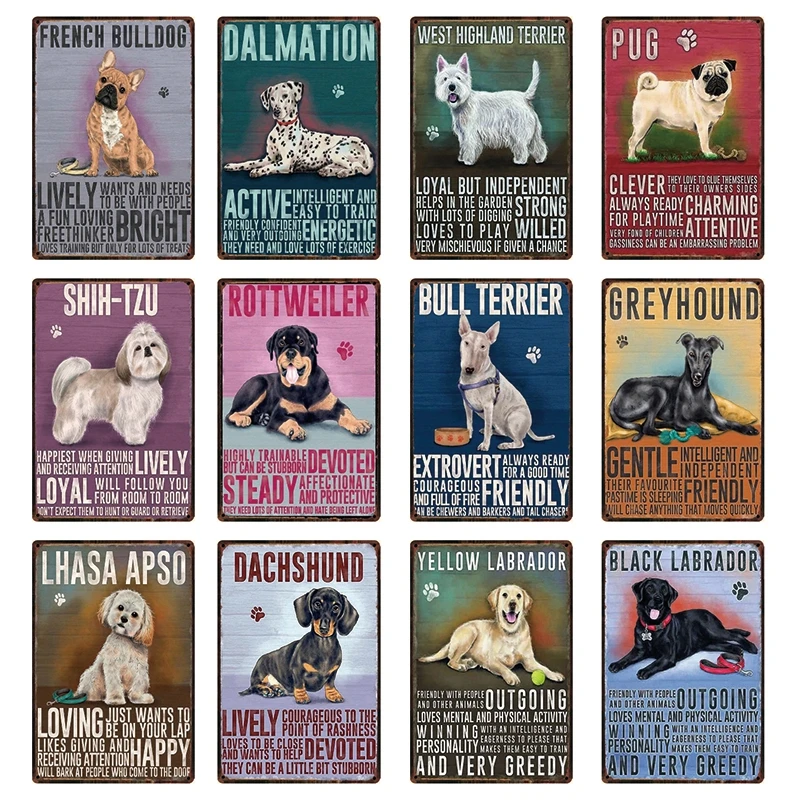 [Kelly66] с бультерьером такса Чихуахуа картина Декор жестяная вывеска стены