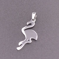 stainless steel jewelry flamingo charms for necklace making pendants findings animal accessoires handmade materials diy 5pcslot