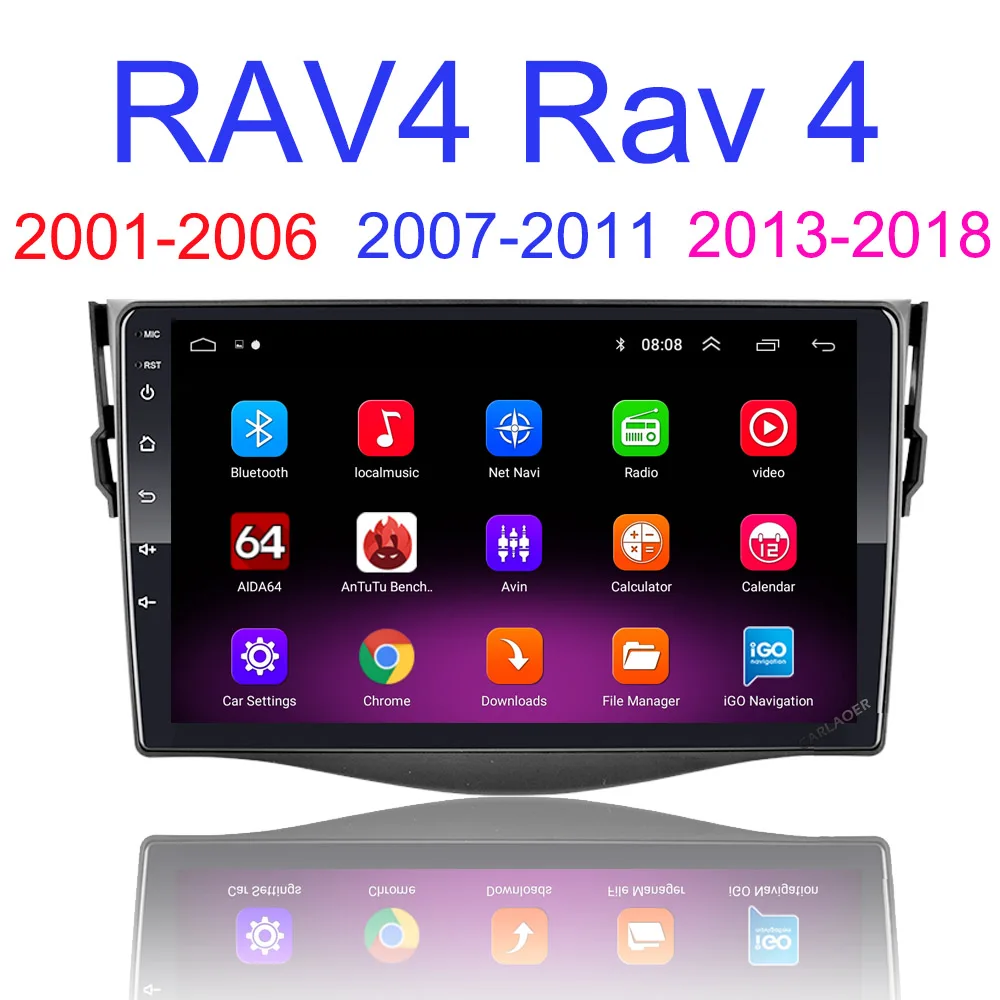 Автомобильный android gps навигатор плеер для Toyota RAV4 Rav 4 2001 2006 2007 2008 2010 2011 2012 2DIN