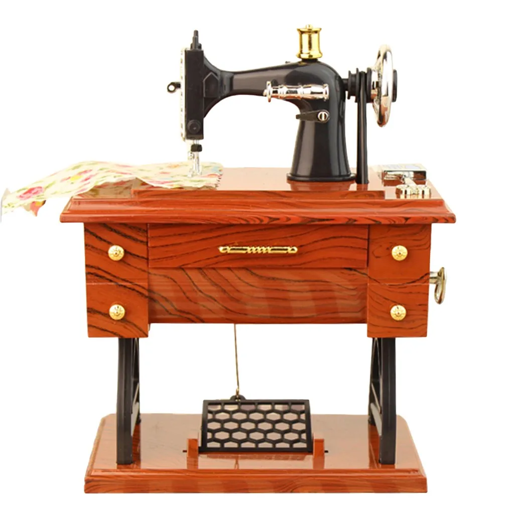 1 шт. винтажная мини-швейная машина с замком музыкальная шкатулка детская игрушка