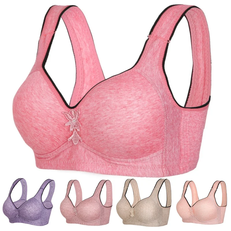 

Bra Plus Size for Big Breasted Women-Plus Size Bras Seamless Push Up Full Cup Lingeries ThinComfortable Breathable Solid Color