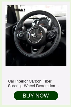 Tefanball Carbon Fiber Car Steering Wheel Stickers Cover Trim For Mini Cooper R55 R56 Countryman R60 Paceman R61 Car Accessories