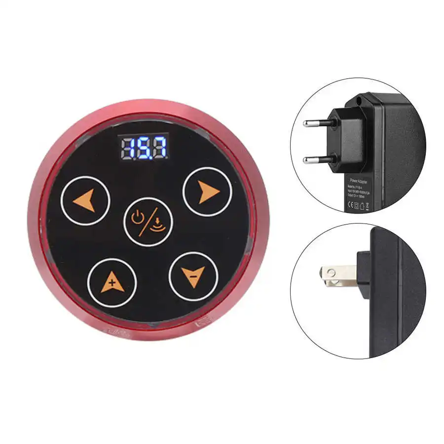 Источник питания для татуировок Красный ЖК источник с адаптером аксессуар тату