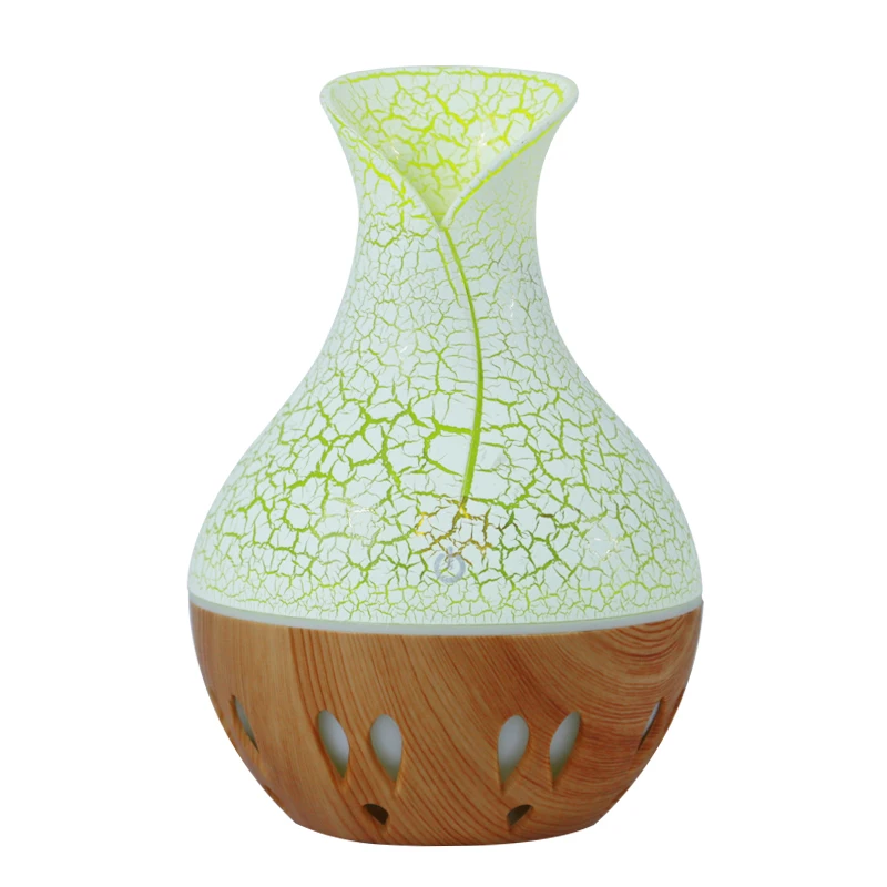 

300ML Wood Air Humidifier USB Ultrasonic Vase Aroma Essential Oil Aromatherapy Diffuser with Colorful Light Air Humidificador