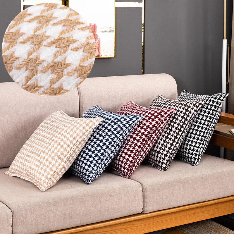 

New Fashion Houndstooth Decorative Cushion Cover 45x45cm Black Beige Sofa Pillow Covers Home Car Living Room Pillow Cases