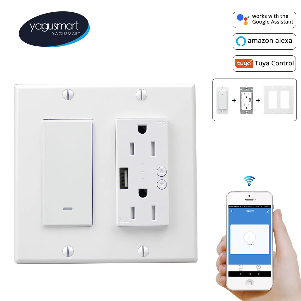 

Умный светильник ель Yagusmart с USB-разъемом, Wi-Fi, 110 В