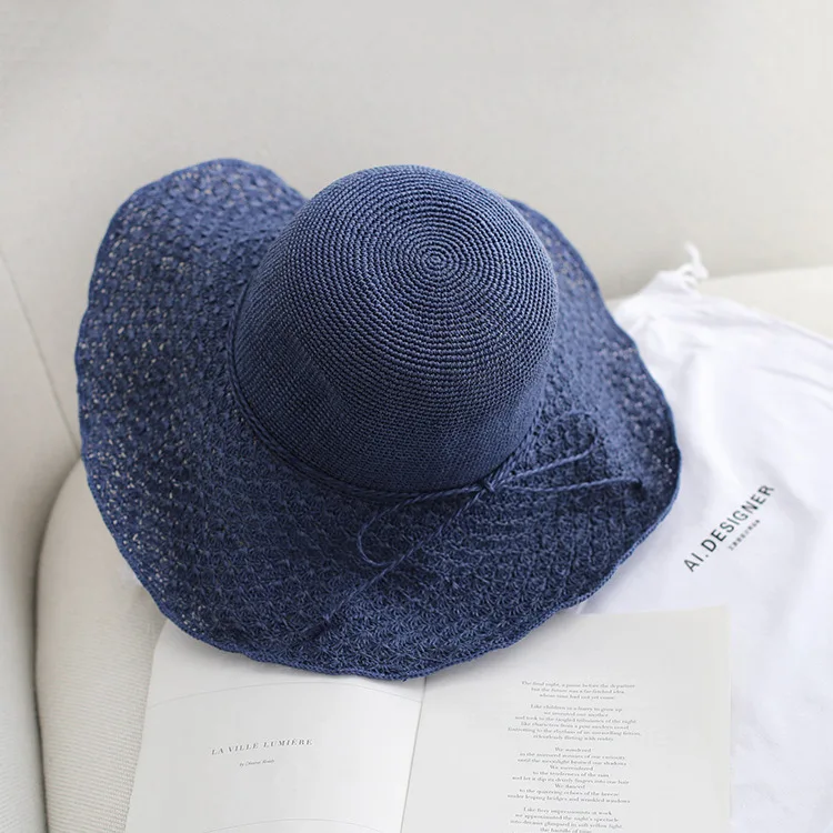 Очень тонкая тканая шляпа lafite для женщин путешествий Джокер защита от солнца