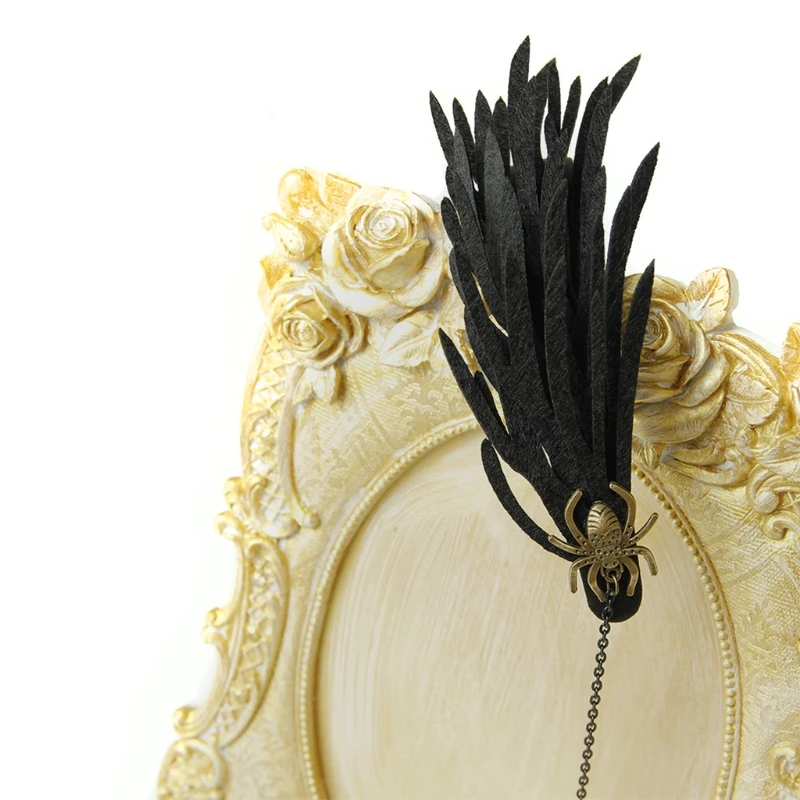 Tassel Wing Headwear Gothic Hairband with Chian Non Slip Headpiece Photo Props Fancy Dress Halloween Accessories |