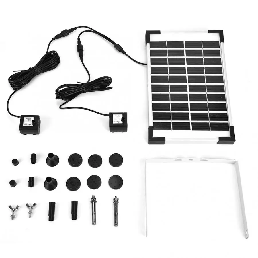 Новый 5 Вт Солнечный водяной насос двойная щетка насоса без аквариума фонтан Пруд