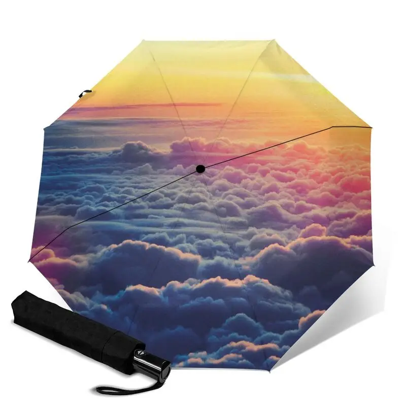 Открытый Автоматический зонт с изображением морских облаков зонтик принтом