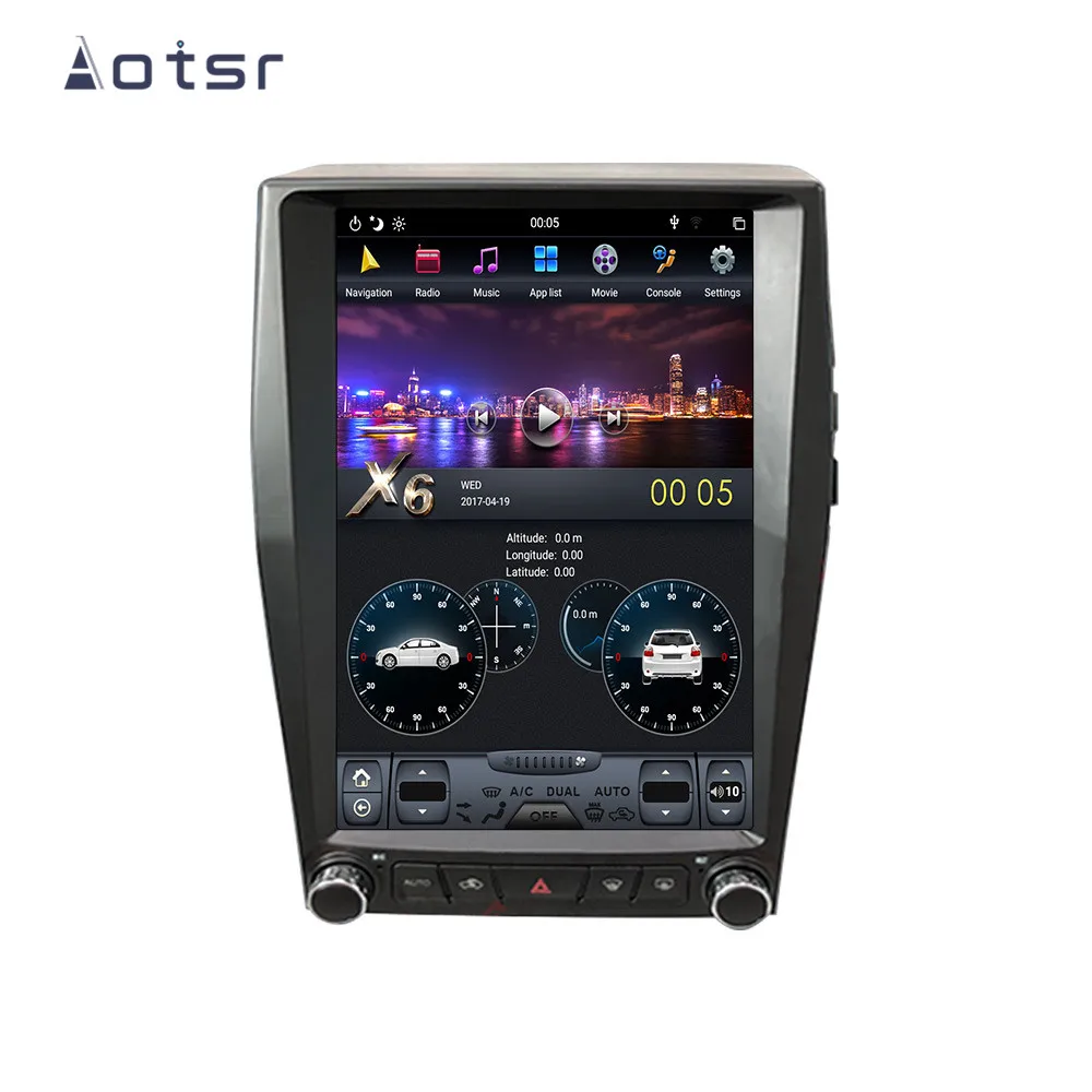 Автомобильный DVD плеер Aotsr Tesla с вертикальным экраном 13 6 дюйма Android 8 1 GPS навигатор