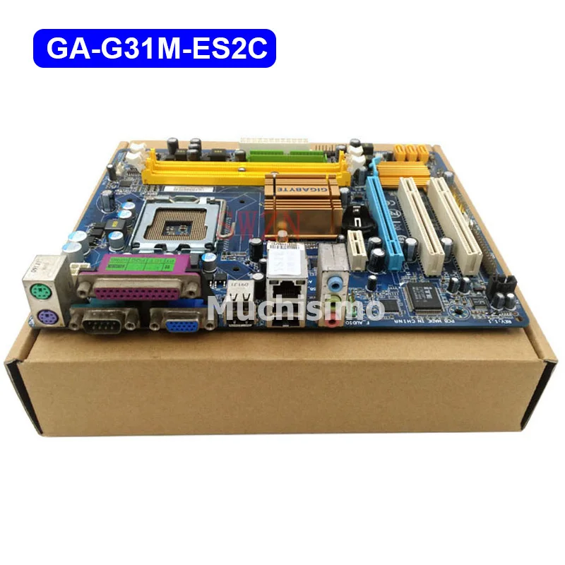 Разъем LGA 775 DDR2 GIGABYTE GA-G31M-ES2C настольная материнская плата G31 разъем LGA 775 для Core 2 DDR2 4G Micro ATX оригинальная материнская плата