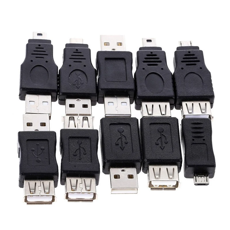 Larryjoe 10 шт. OTG 5pin F/M Mini USB Micro адаптер конвертер Папа мама гаджеты высокого
