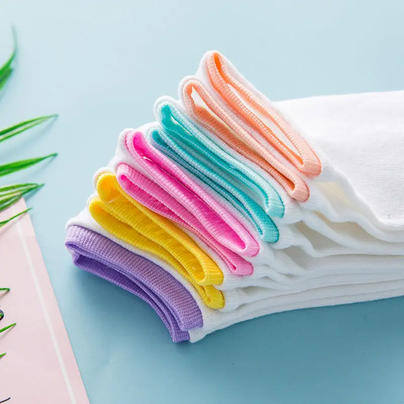 5 пар/компл. женские носки башмачки хлопка однотонного черного