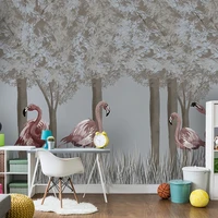 custom photo mural 3d hand painted forest flamingo children%e2%80%98s bedroom living room background wall covering non woven wallpaper