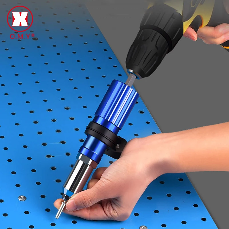 

OMY Rivet Conversion Adapter 2.4mm-4.8mm Electric Rivet Cordless Riveting Tool Insert Nut Pull Rivet Tool Rivet Nut Gun Drill