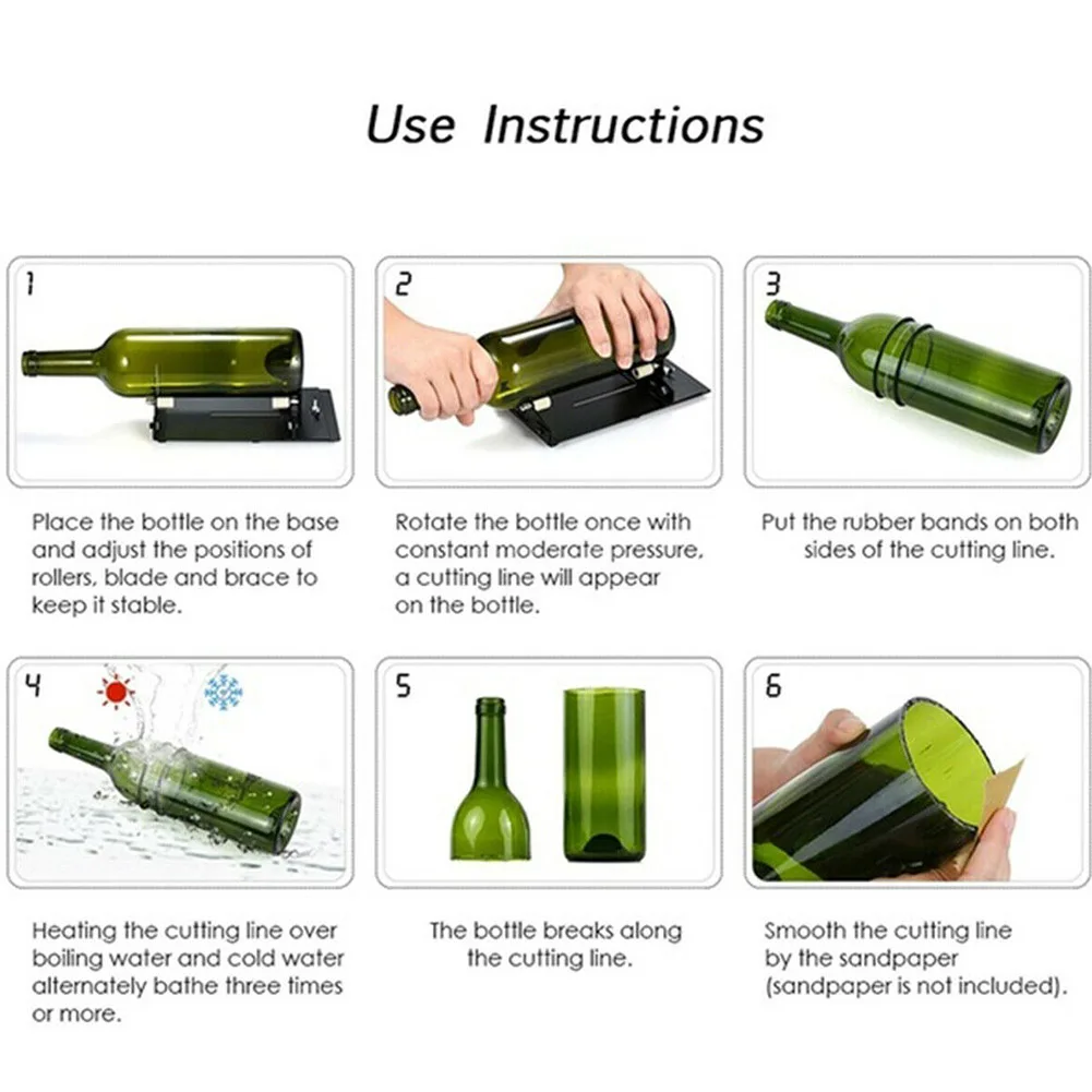 

Professional Non Slip Glass Bottle Cutter Kit Cutting Machine Adjustable Sculptures For Square Safety DIY Tool Craft Accessories