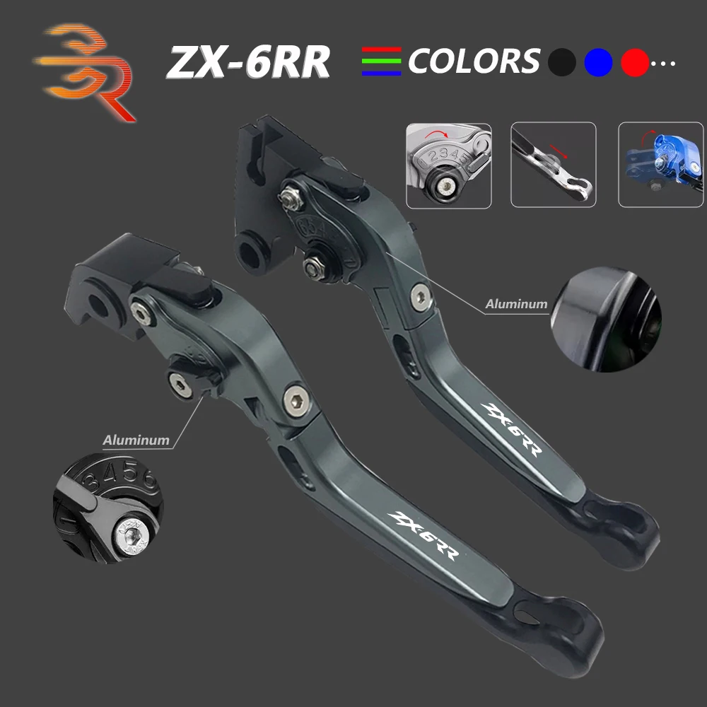 

For Kawasaki Ninja ZX6RR ZX-6RR 2005 2006 Motorcycle Brake Clutch Levers CNC Aluminum Alloy Adjustable Folding Extendable Lever