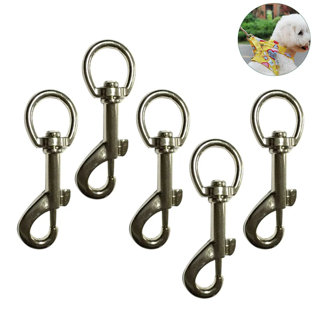 5pcs Pet Clip Trigger Keychain Dog Buckle Snap Hook Carabiner Multi-Purpose Spring Swivel Camping Home Clasp Accessories Outdoor | Дом и сад