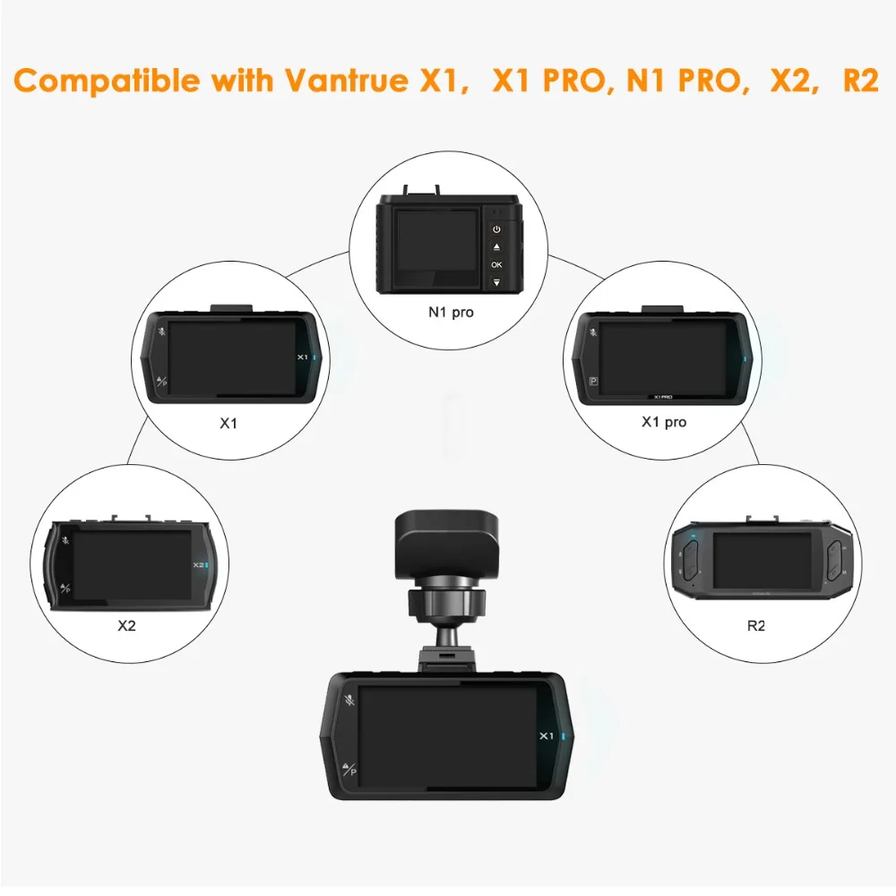 Крепление на лобовое стекло Vantrue для камеры X1 / PRO X4 R2 N1 Pro|Универсальный