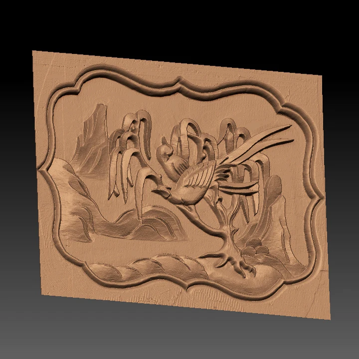 3d-рельефная модель птицы в формате STL ЧПУ роутер резьба гравировка Artcam aspire |