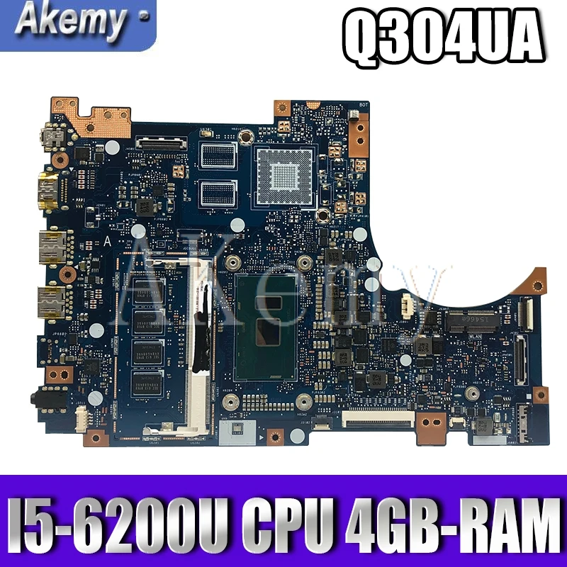 

Akemy Q304UA mainboard For Asus Q304U Q304UA Q304 laptop motherboard mainboard Tested Ok I5-6200U CPU 4GB-RAM