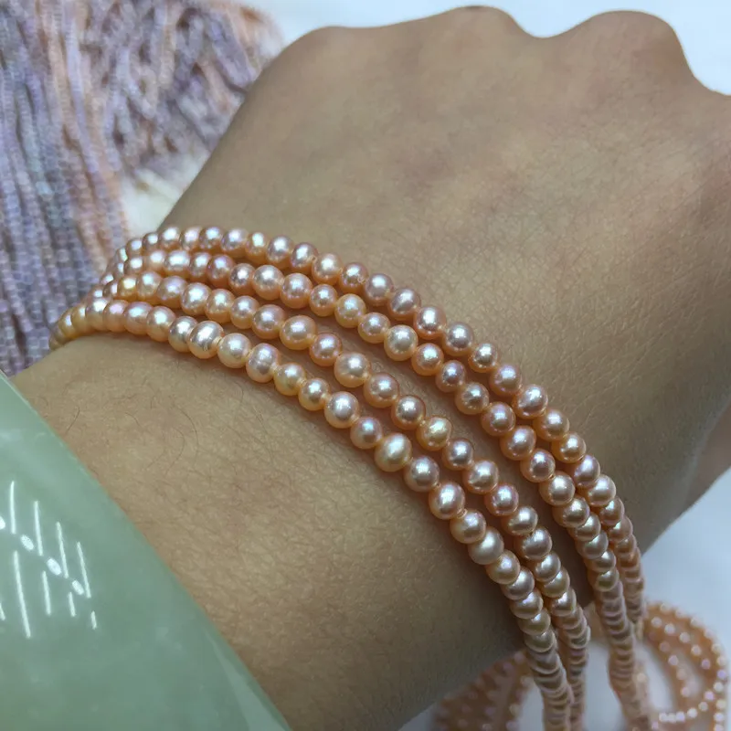 

Natural Freshwater Pearl Beaded High QualityRound Shape 3.5mm Loose Beads for Make Jewelry DIY Accessorie