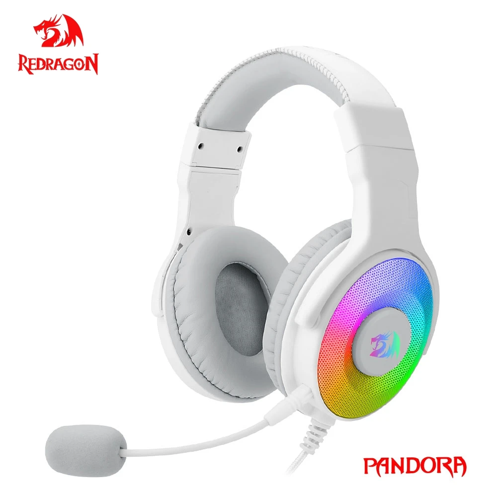 Redragon Pandora RGB Игровые наушники 7 1 USB объемный звук гарнитура с микрофоном для