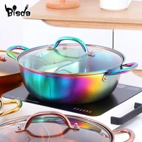 chinese hot pot stainless steel cooking pot kitchen utensils single layer compatible soup stock pots home cookware
