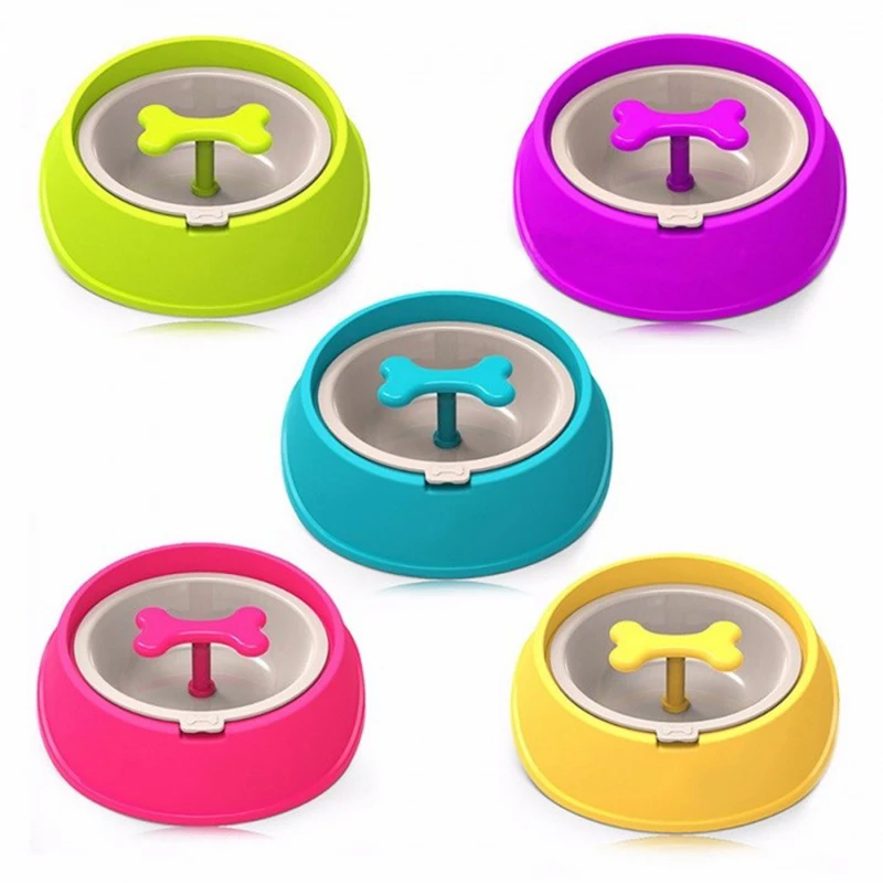 

Dog Feeder Pet Dog Bowl Cat Drinking Water Funny Bone Shaped Slow Feeder Dogs Food Water Bowl For Puppy Small Large Dogs