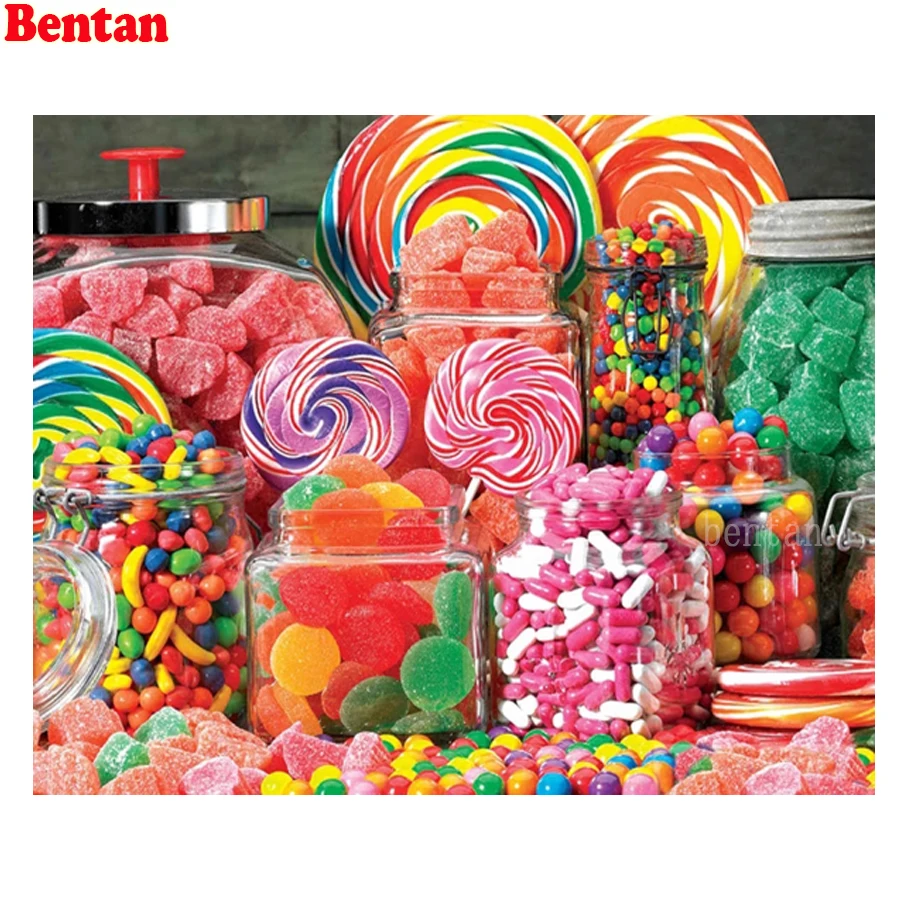 

5D Diamond Embroidery Dessert Lollipop Candy Food Diamond Painting Cross Stitch Kit Rhinestones Mosaic Handicraft Home Decor New
