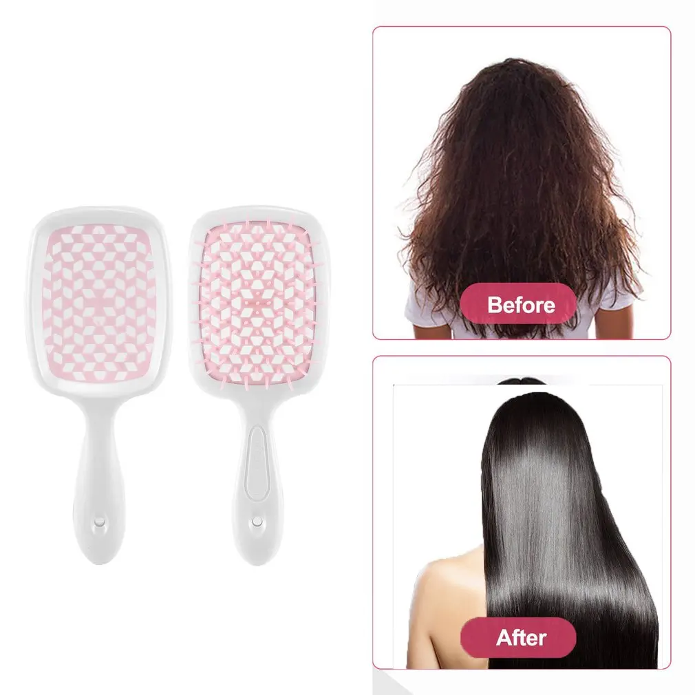 

Anti-Static Detangling Brush For Wet Or Dry Hair Flexible With Nylon Bristles Comb With Hanging Hole