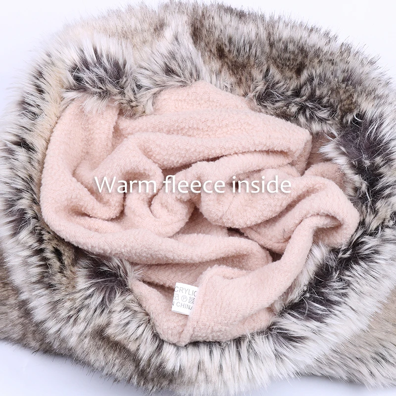 Женская шерстяная шапка ушанка вязаная авиатора с помпоном и Кленовым листом из