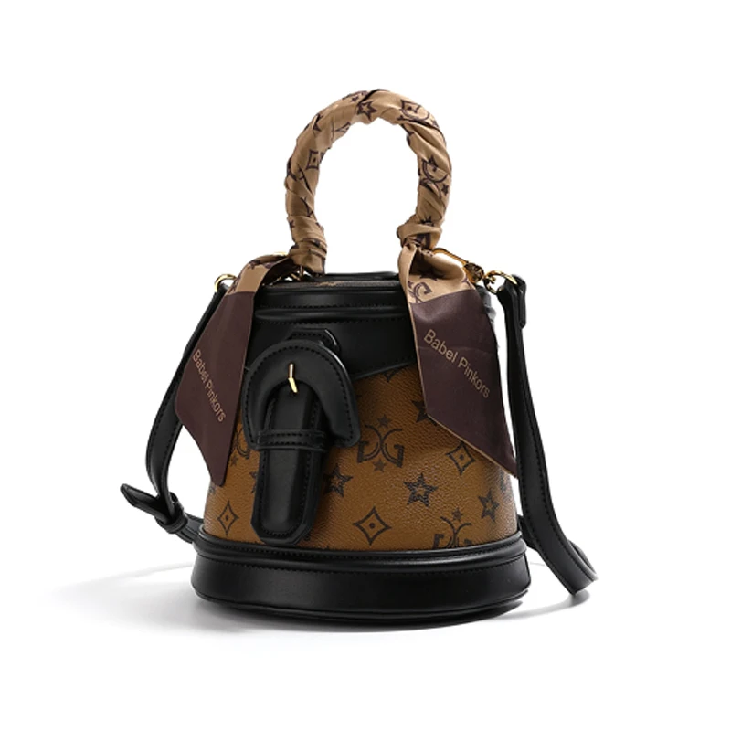 

2021 New Original Design All-match Ladies Toge Bags With Scarf Elegant Female Half Moon Bucket Shoulder Handbag For Women LG8008