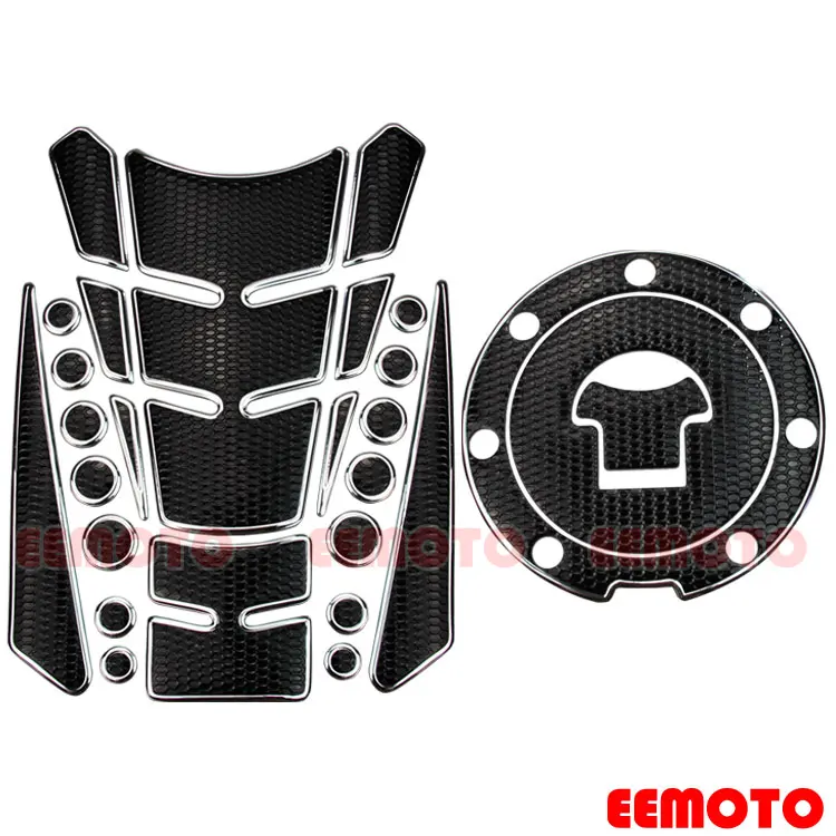 Type C Silver Топливный бак мотоцикла Pad Protector газа Кепки Pad Переводные картинки Honda CB CBR 400 600 919 929 954 1000 1300 RR RC51 SP1 SP2 - Цвет: Type C Silver