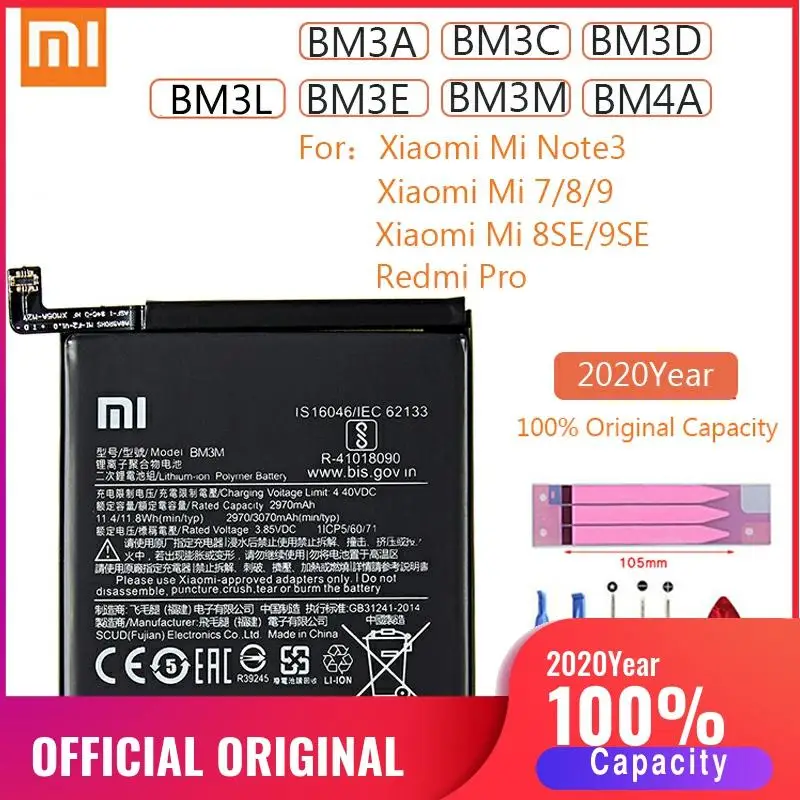 BM3A BM3C BM3D BM3E BM3L BM3M BM4A оригинальный Xiao Mi 7 8 9 SE Note3 Redmi Pro запасная батарея для батарей
