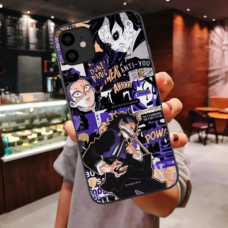 

Demon Slayer Case for iphones 11 Pro Max X XR XS Max SE 2020 12 Pro 7 8 plus Newest Japan Anime Kimetsu no Yaiba TPU cover Coque