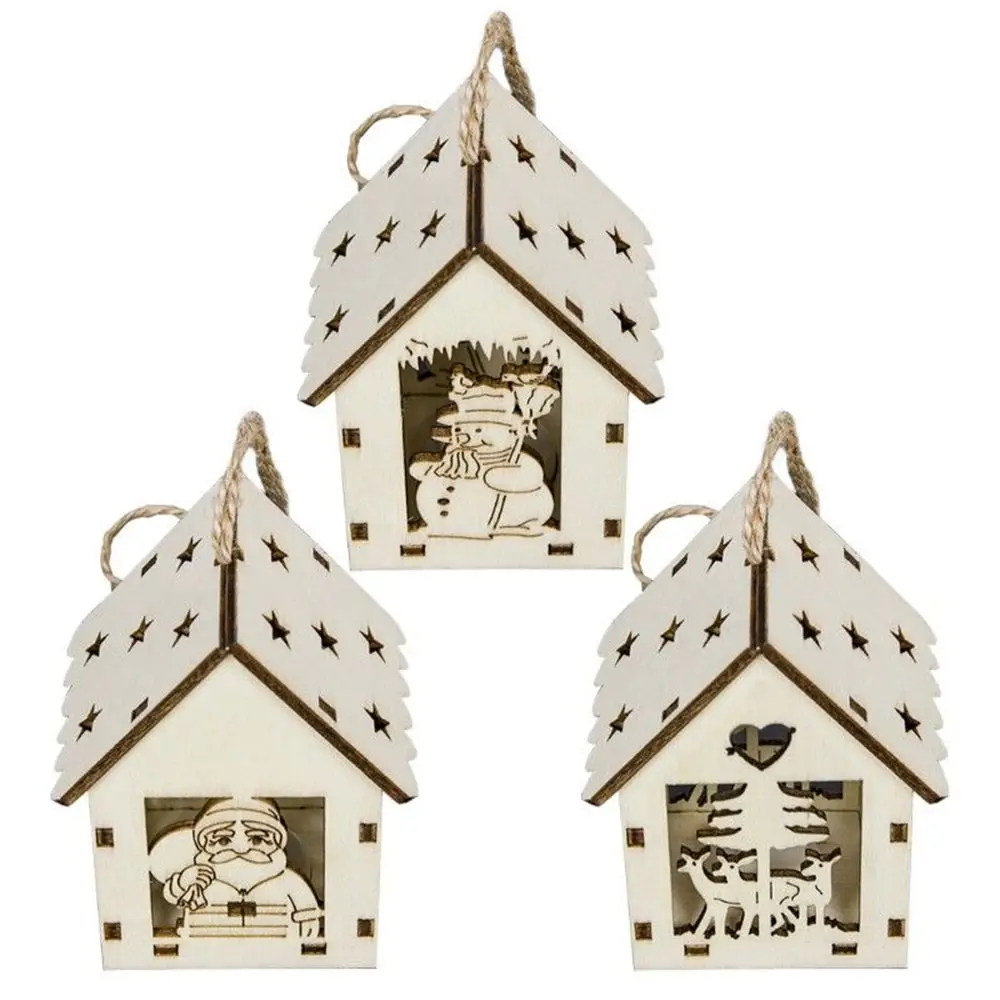 Горячее предложение фестиваль светодиодный светильник деревянный дом декорации