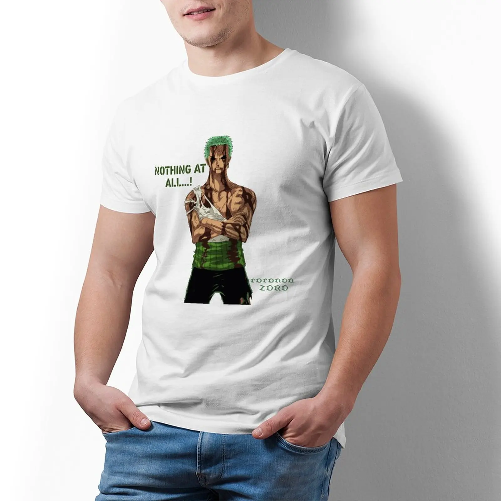 

Zoro Roronoa T-Shirt Basic Casual Cotton T Shirt Print Short Sleeve Tee Shirt Mens Plus Size