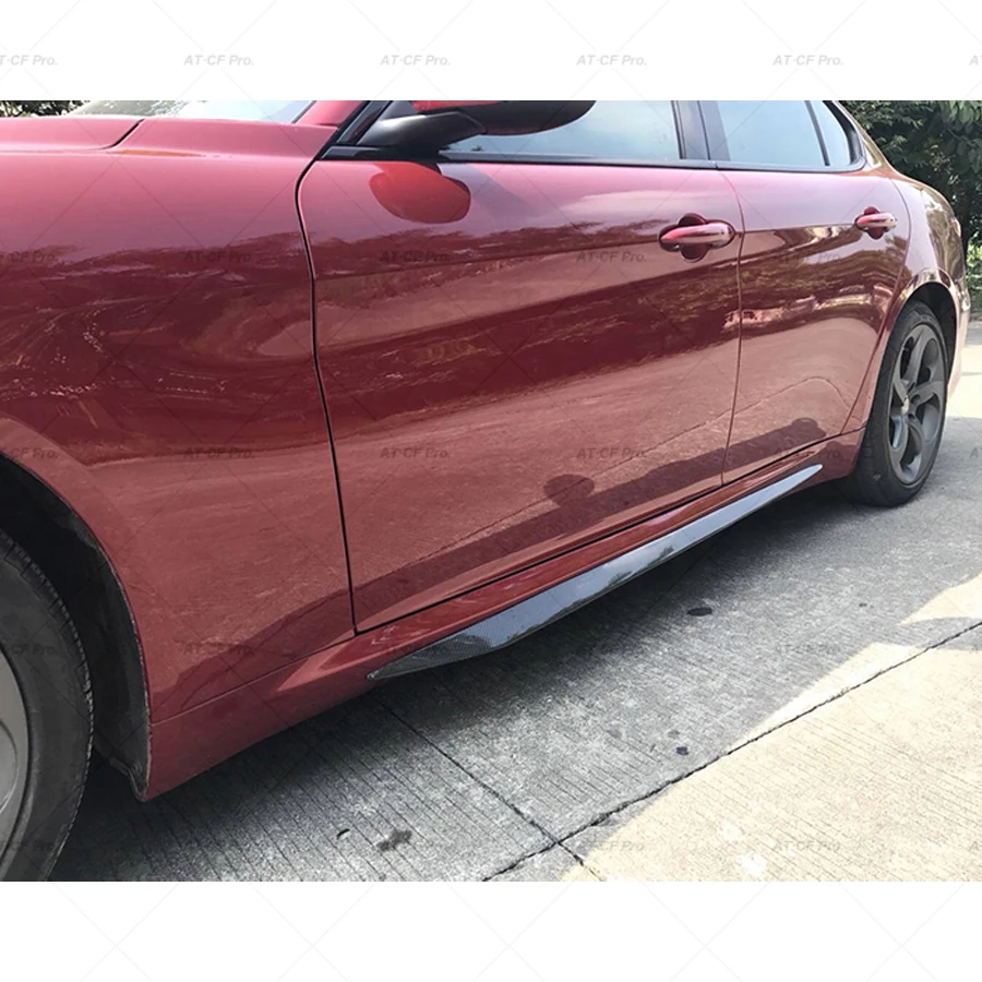 Alfa Romeo углеродное волокно боковые юбки губы Боковой бампер фартуки наклейка для