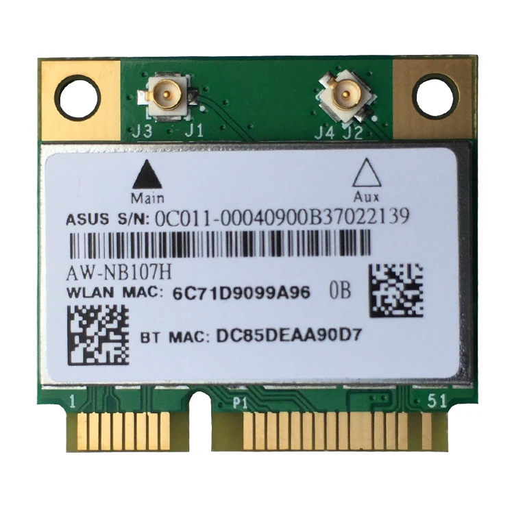 Broadcom BCM943142HM AW-NB107H Wifi  Bluetooth- 4, 0 802.11b/G/N Half Mini PCI-E